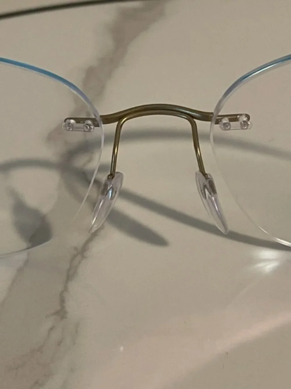 Silouette Rimless Drill Mount Eyeglass Frame 54-19-140 Brass/Mint